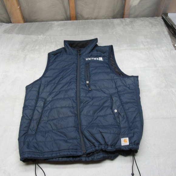 Carhartt Jackets & Blazers - Carhartt Gilliam Vest Women Large 12/14 Blue Quilted Light Wind Rain LOGO 103685